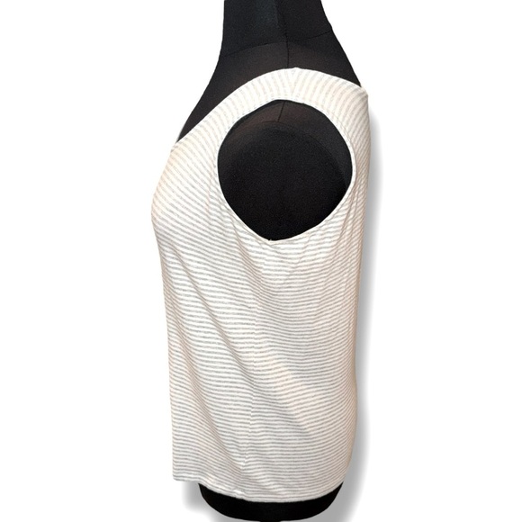 TALBOTS Pima Cotton Blend Tank - Paloma Stripe - Grey Sky Heather/White Plus 1X - Picture 8 of 12